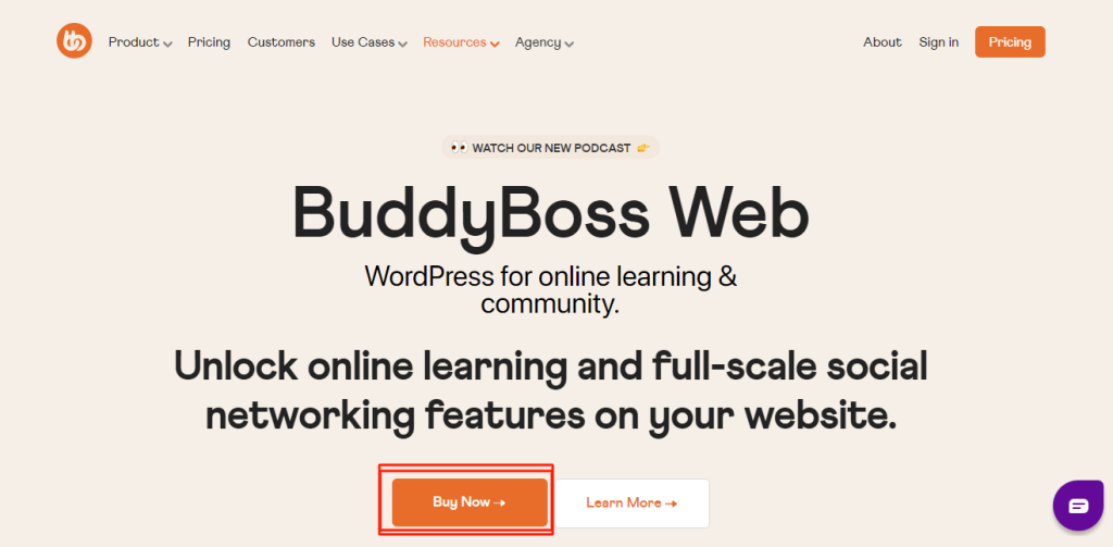 BuddyBoss -Click on buy now