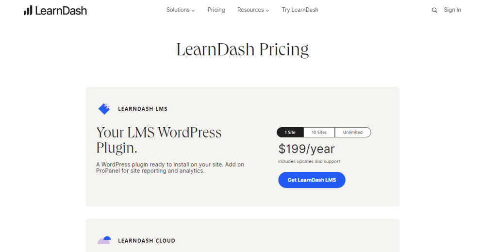 LearnDash- Pricng page
