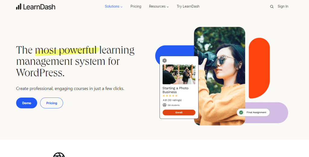 LearnDash official page LearnDash official page
