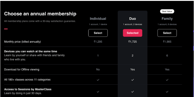 Masterclass-pricing pricing Masterclass-pricing pricing