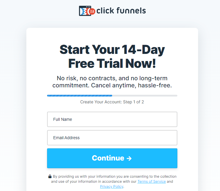 clickFunnels- Create an account