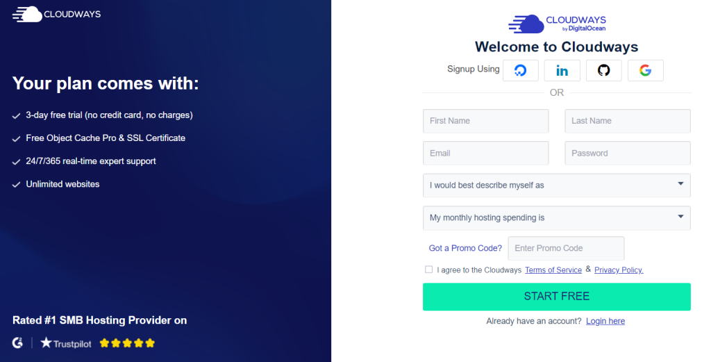 Cloudways - Create Account
