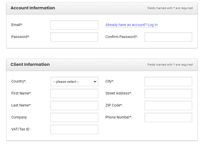 SiteGround - Create your account