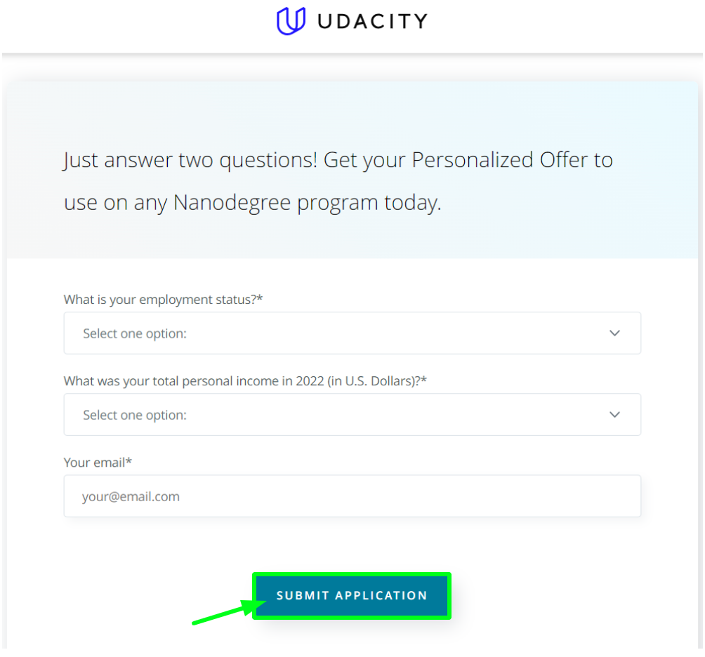 Udacity Black Friday - Submit Now